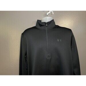 Under Armour Pullover Mens Large Black ColdGear Quarter Zip Fleece Athletic